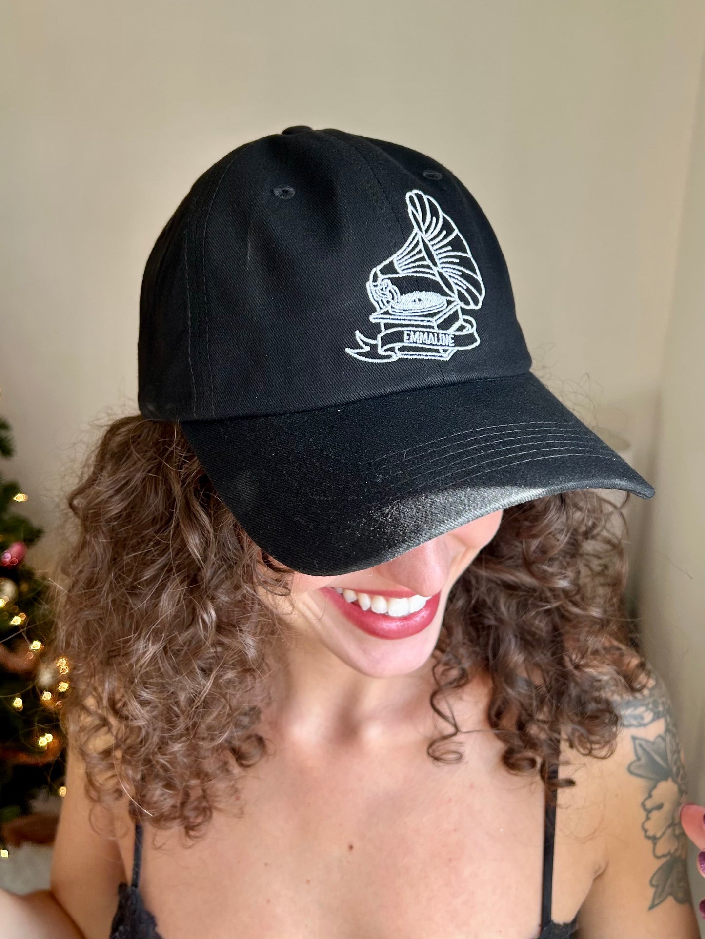 Embroidered Phonograph Baseball Hat