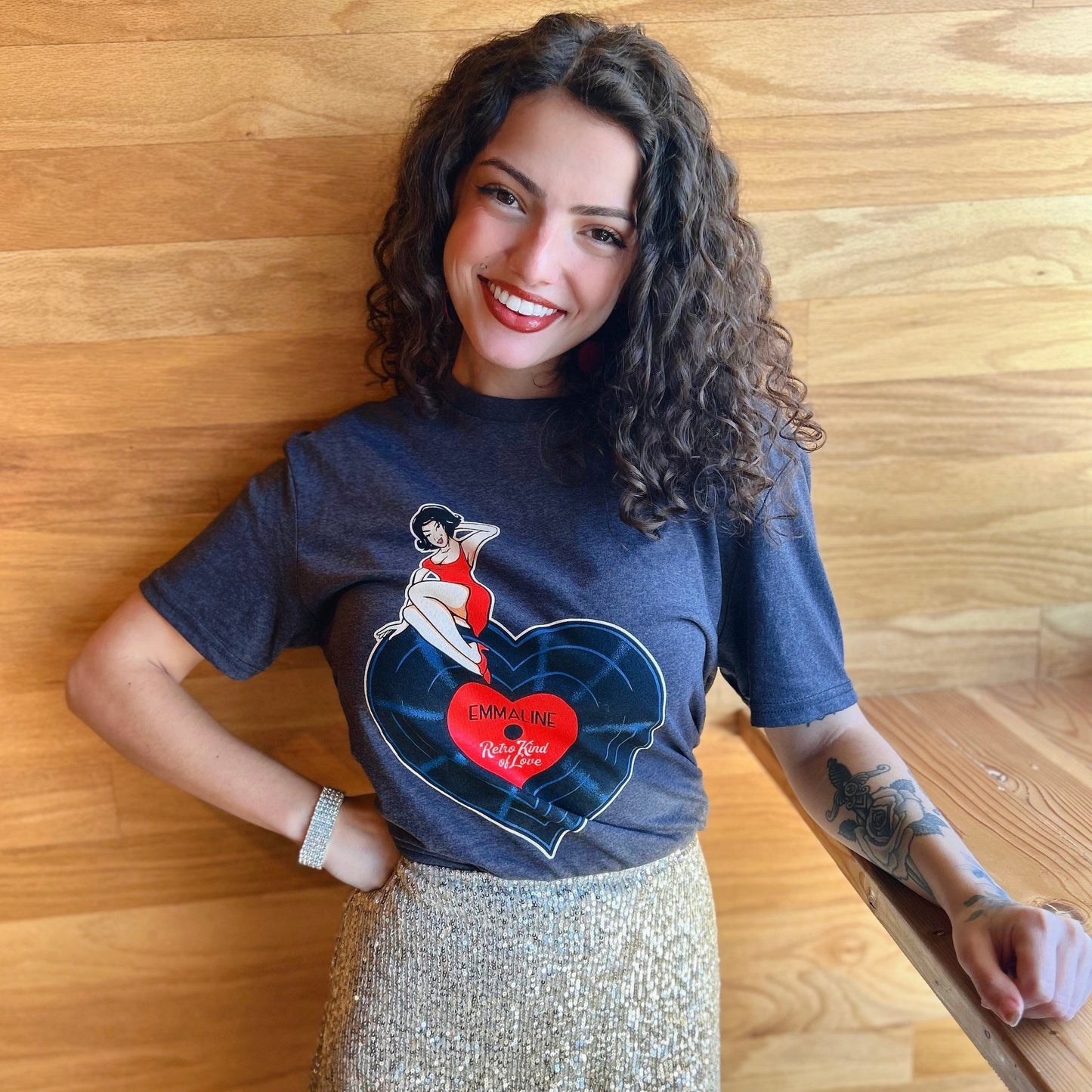 "Retro Kind of Love" Heart - Shaped Vinyl Tee - Emmaline