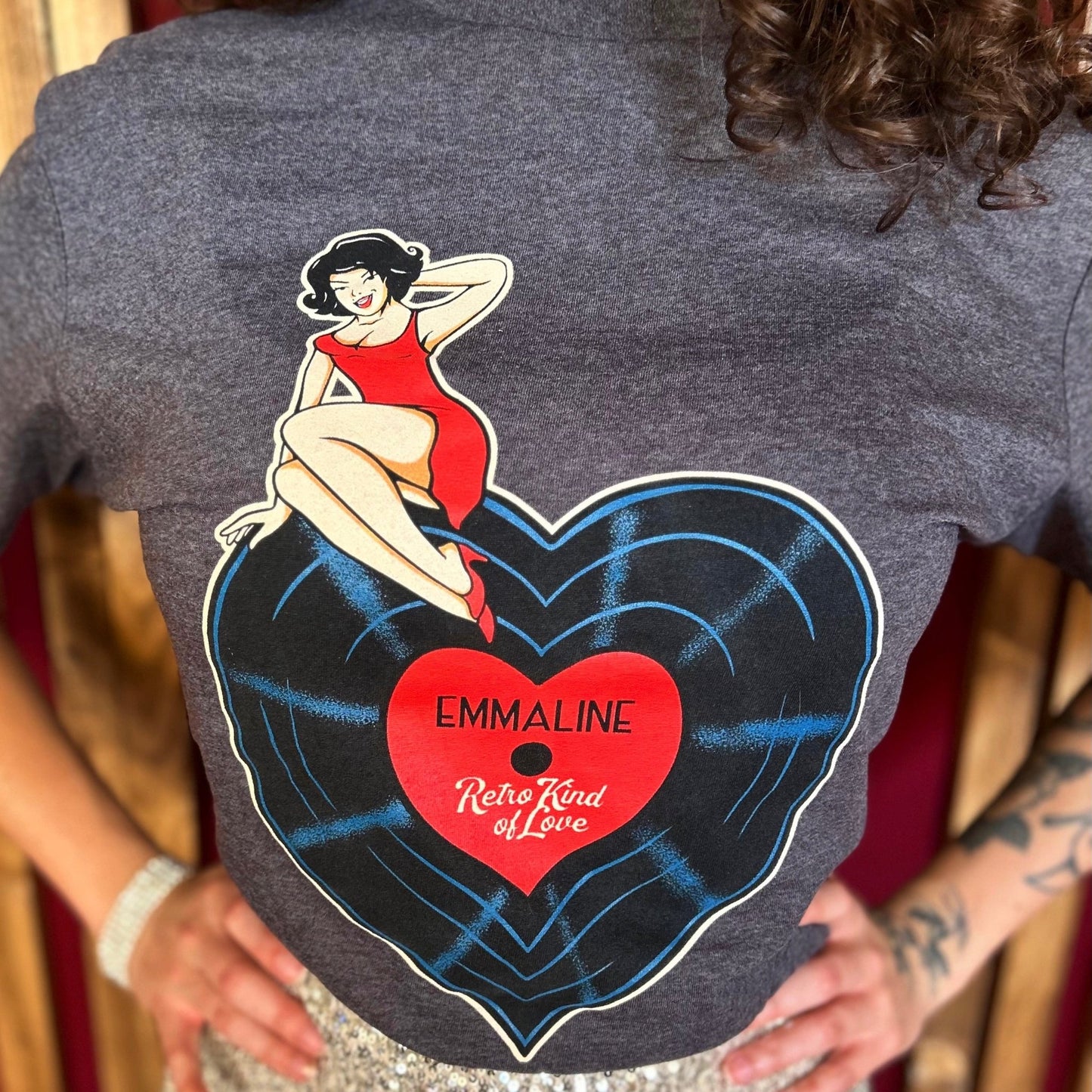 "Retro Kind of Love" Heart - Shaped Vinyl Tee - Emmaline