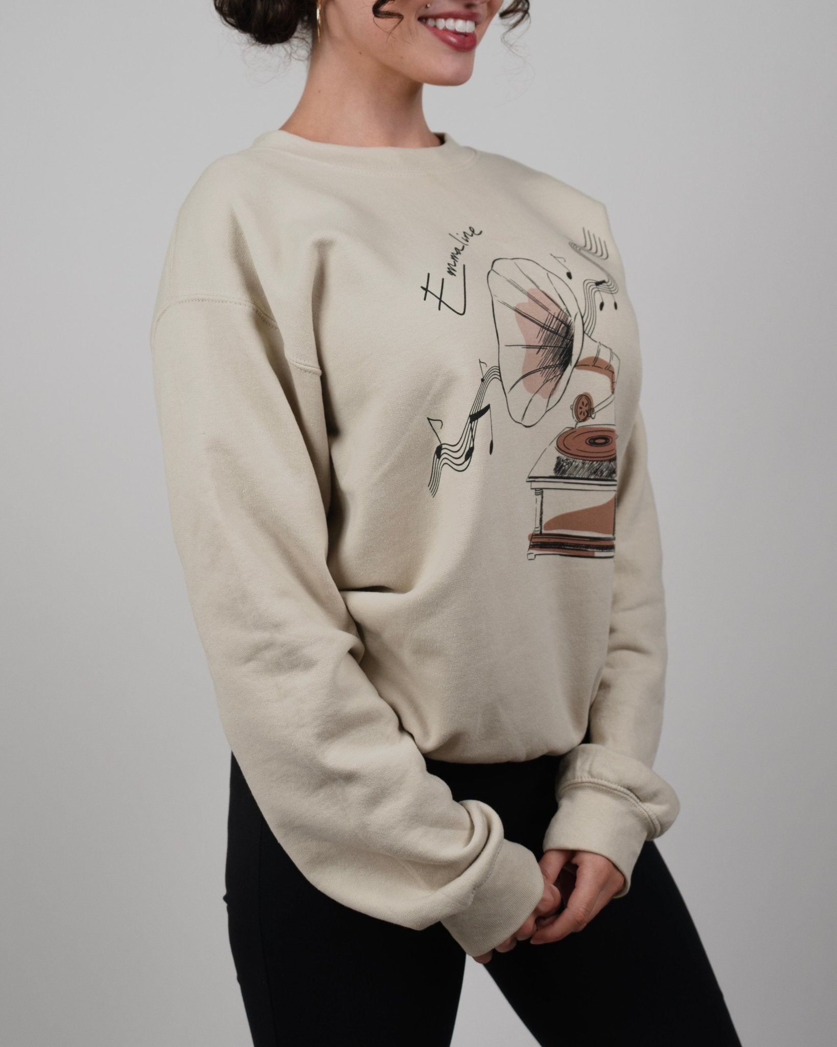 Vintage Phonograph Crewneck Sweatshirt - Emmaline